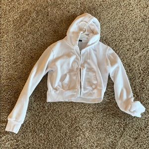 White cropped hoodie